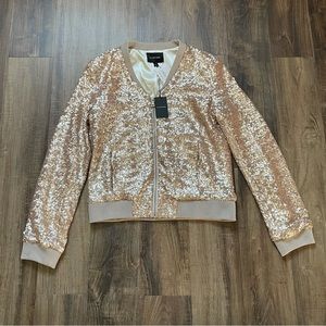 NWT La Fee Verte Bomber Rose Gold Jacket